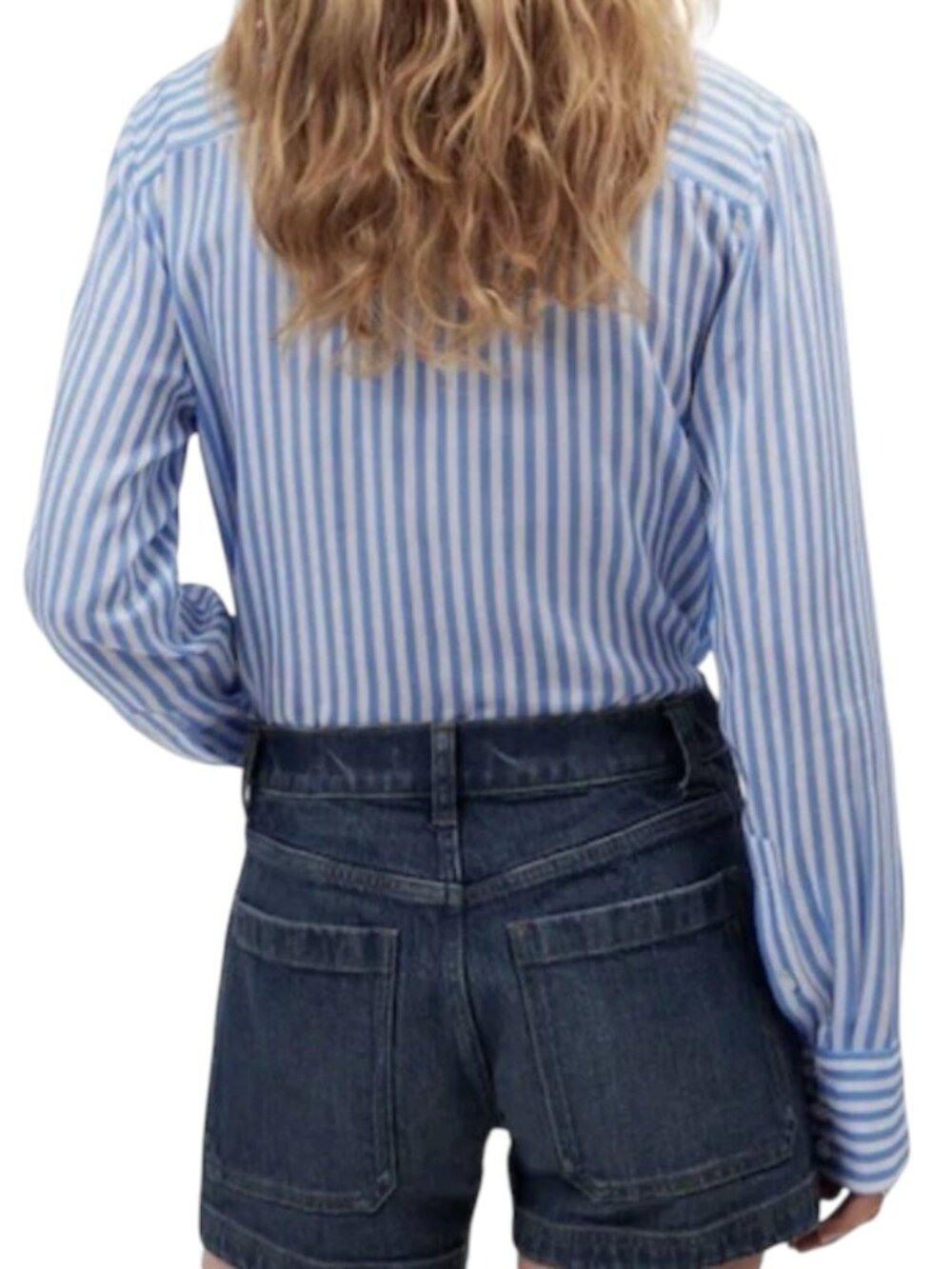 Madewell Stripe Utility Pocket Button-Up Shirt I Size: 14 - Picture 3 of 9